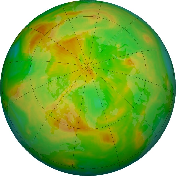 Arctic ozone map for 01 June 1999
